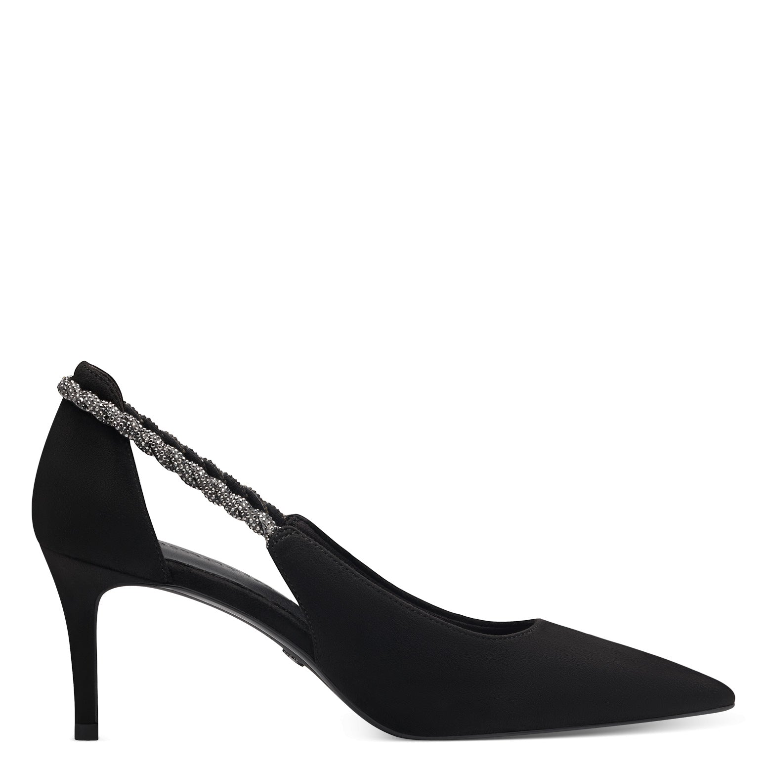 Tamaris Black Stiletto Heel with Diamanté strap detail TMW-1