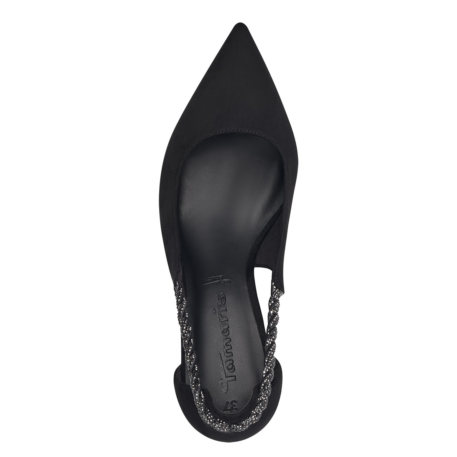 Tamaris Black Stiletto Heel with Diamanté strap detail TMW-1
