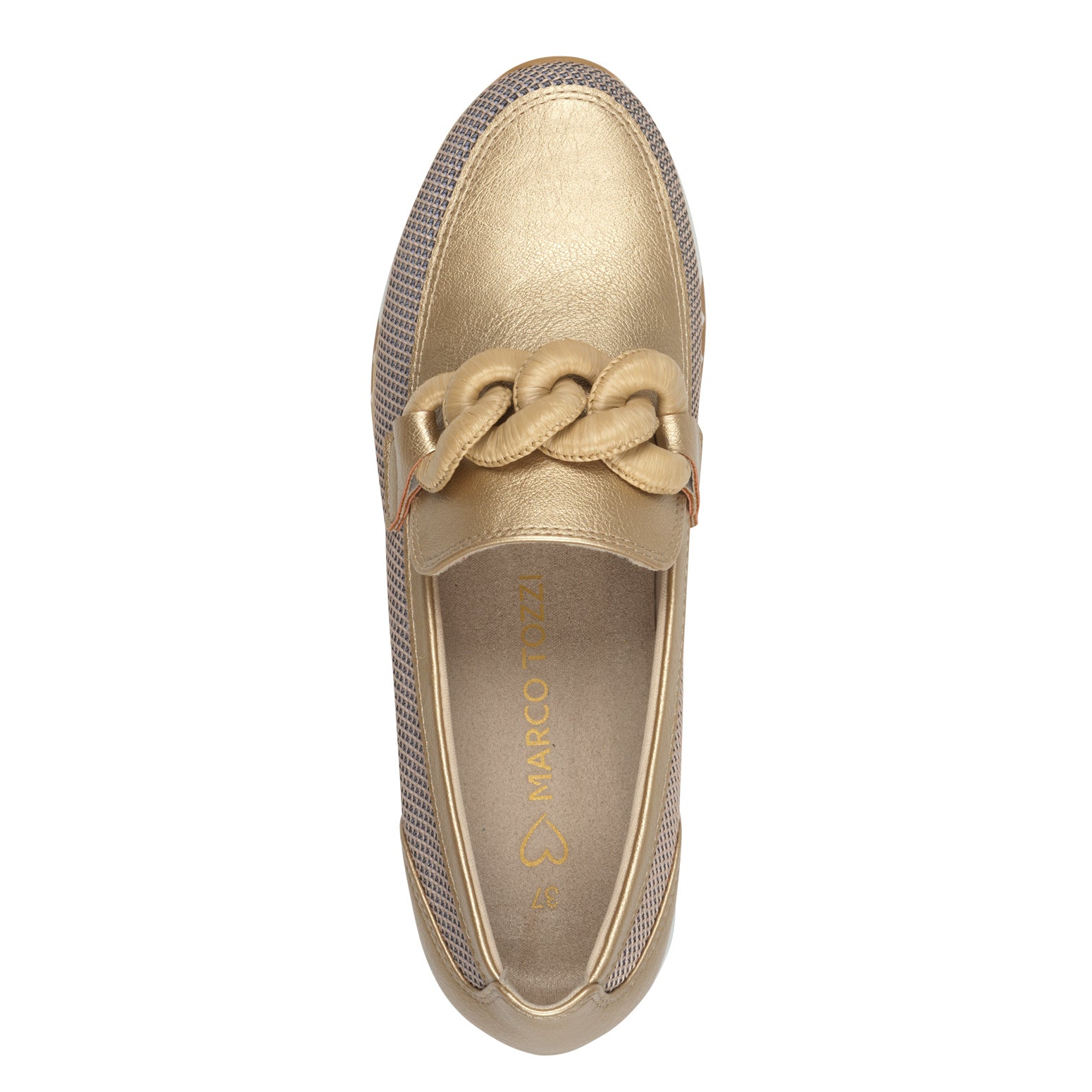 Marco Tozzi Gold Comb Slip On Moccasins M14