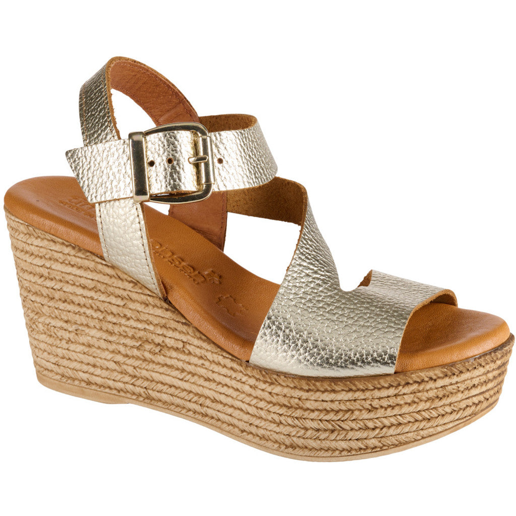 Gold summer wedges