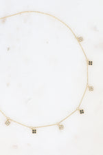 Load image into Gallery viewer, Gold Crystal Flower Charm Necklace
