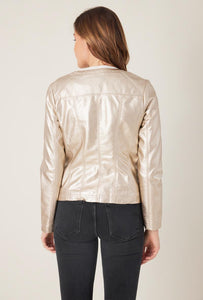 Faux gold leather jacket