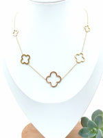 Load image into Gallery viewer, Gold Open Clover Necklace
