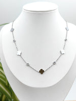 Load image into Gallery viewer, Closed Clover and Gemstone Necklace
