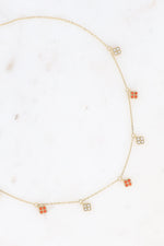 Load image into Gallery viewer, Gold Crystal Flower Charm Necklace
