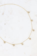 Load image into Gallery viewer, Gold Crystal Flower Charm Necklace
