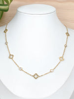 Load image into Gallery viewer, Open Clover and Gemstone Necklace
