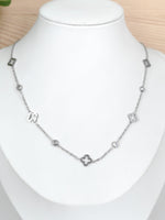 Load image into Gallery viewer, Open Clover and Gemstone Necklace
