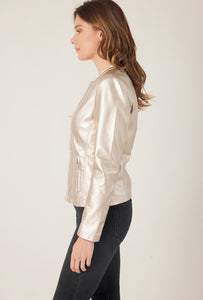 Faux gold leather jacket