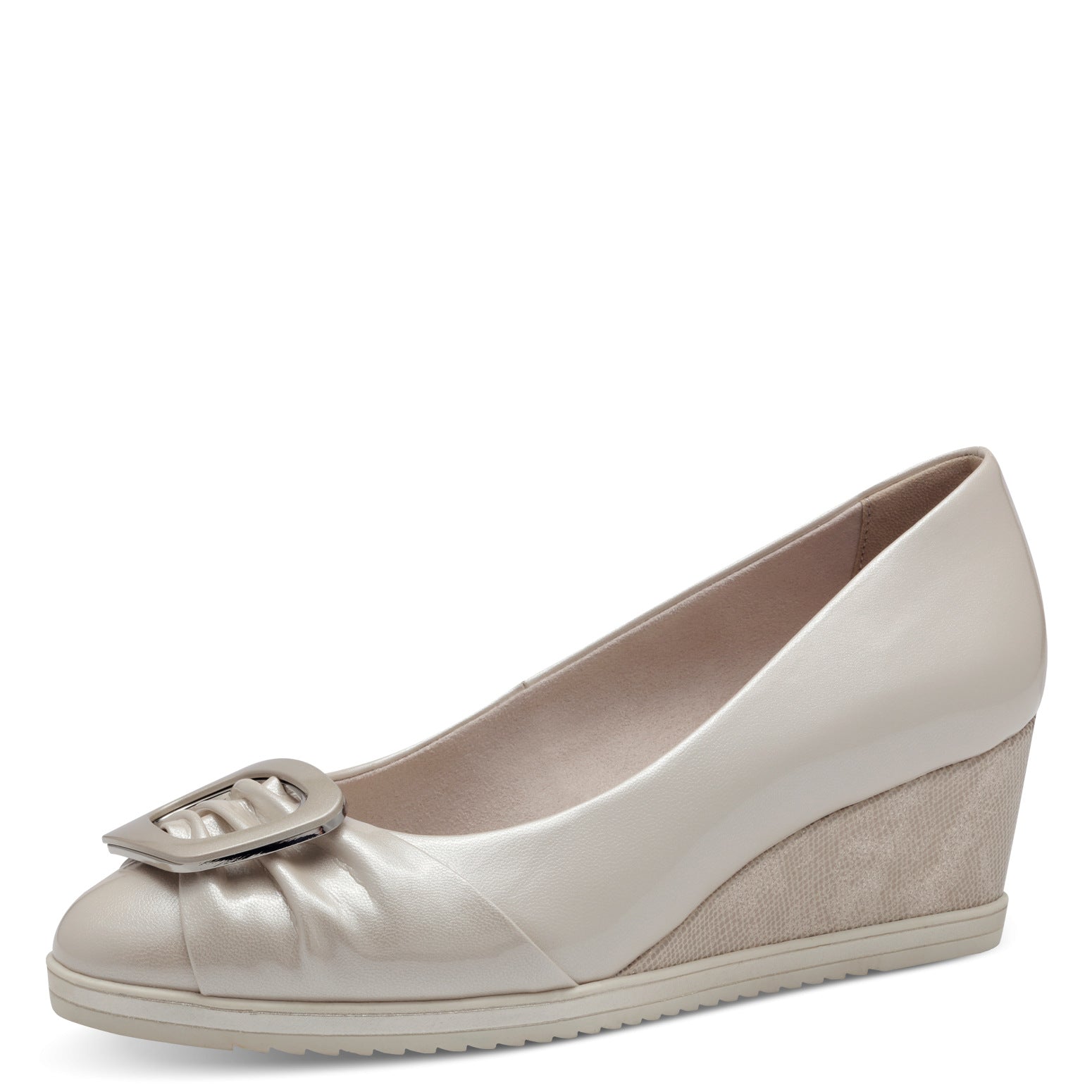 Tamaris Champagne Pump Wedge  T5