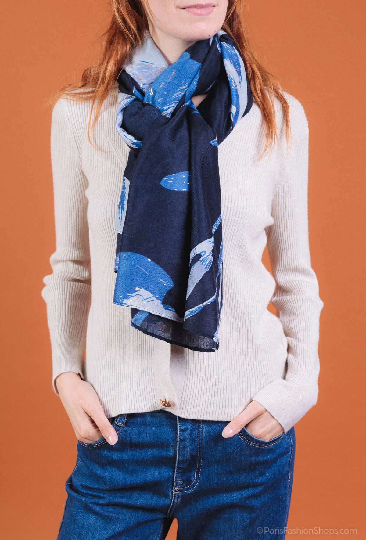 Autumn geo print  scarf