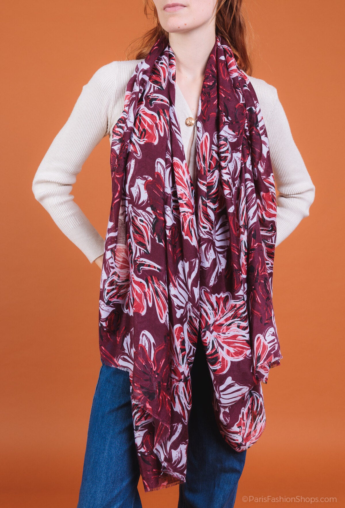 Autumn flower scarf