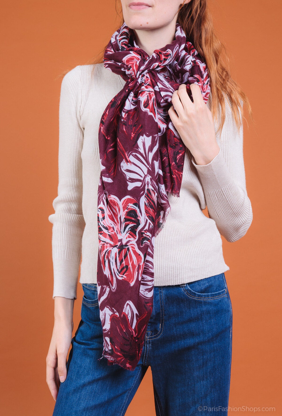 Autumn flower scarf