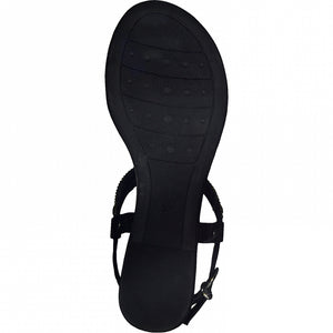 Marco Tozzi Black Sparkling Toe-Post Sandal MTS11