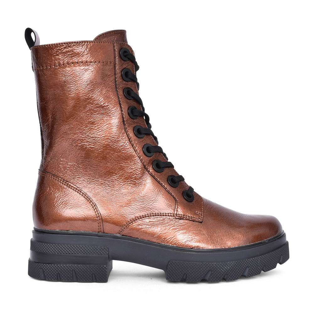 Caprice Rust Leather Military Boot CPW14