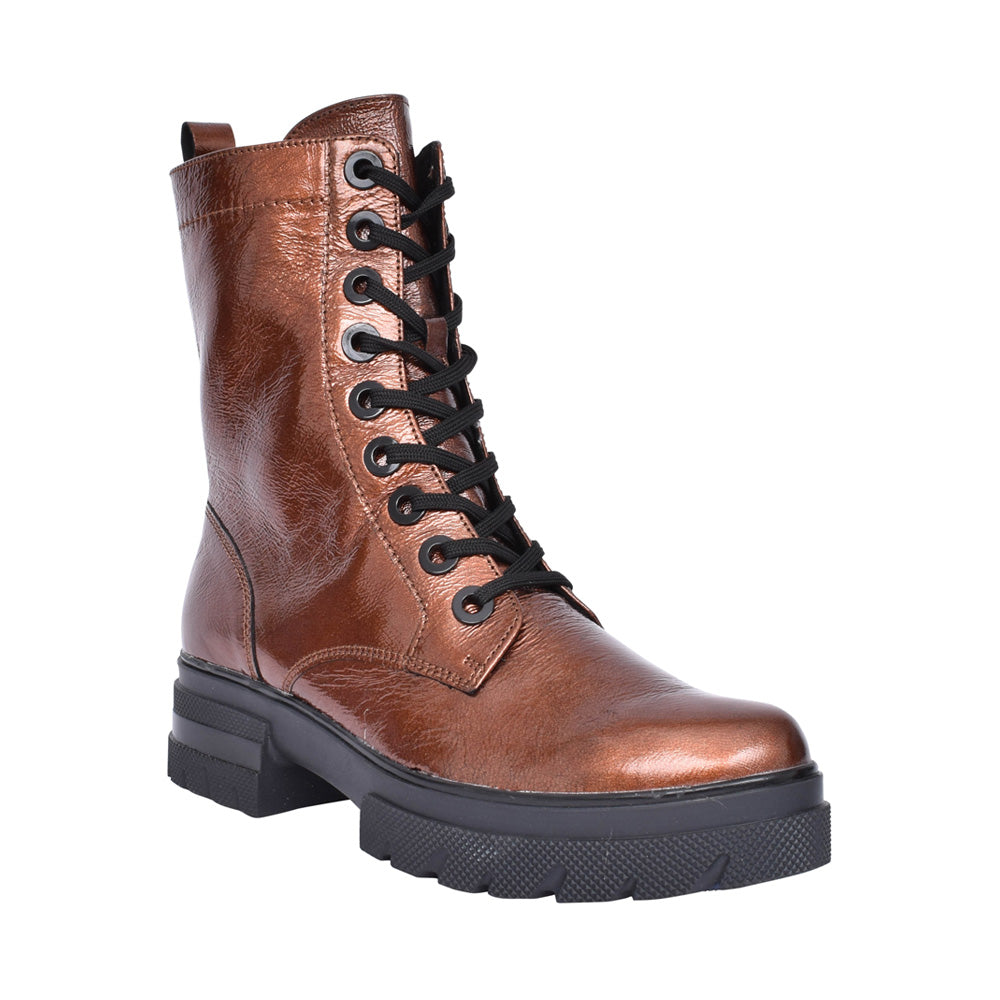 Caprice Rust Leather Military Boot CPW14