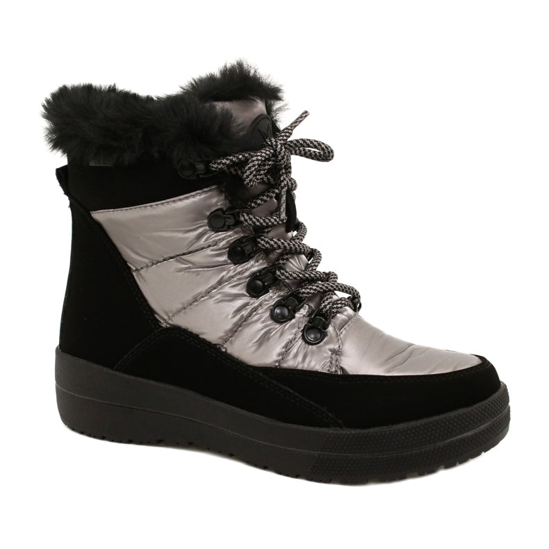 Caprice Silver/ Black Snow Boots CPW9