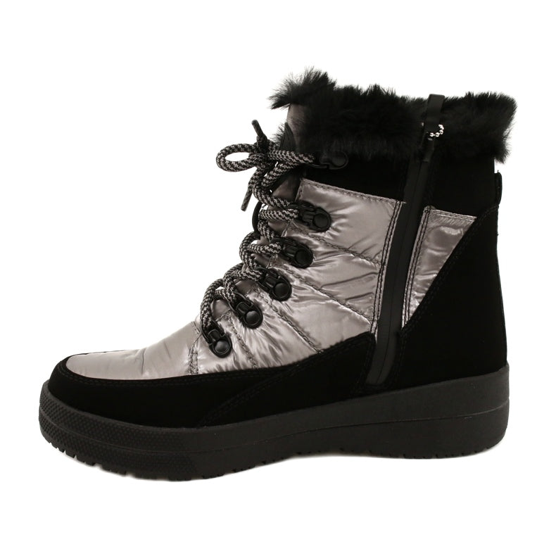 Caprice Silver/ Black Snow Boots CPW9