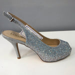 Load image into Gallery viewer, Lotus Astro Diamanté encrusted slingbacks  Silver Dress shoe
